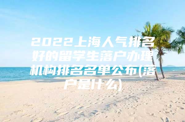 2022上海人氣排名好的留學生落戶辦理機構排名名單公布(落戶是什么)