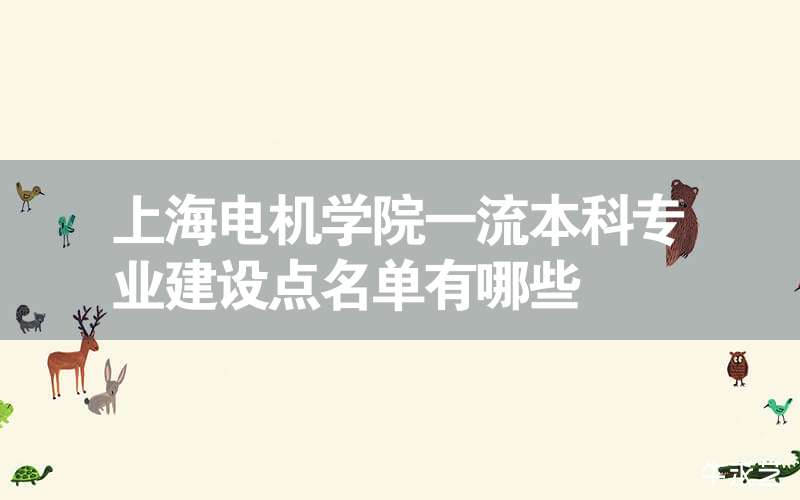 上海電機(jī)學(xué)院一流本科專業(yè)建設(shè)點名單有哪些