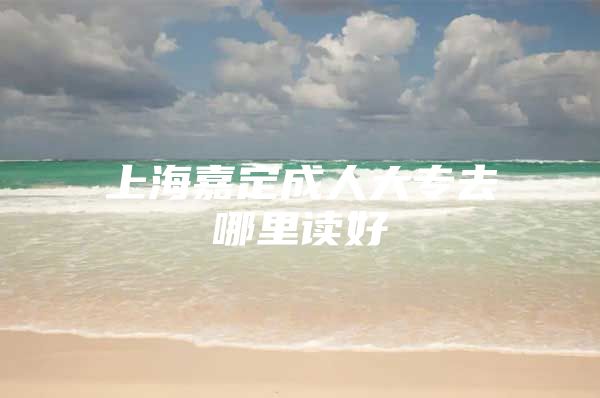 上海嘉定成人大專去哪里讀好