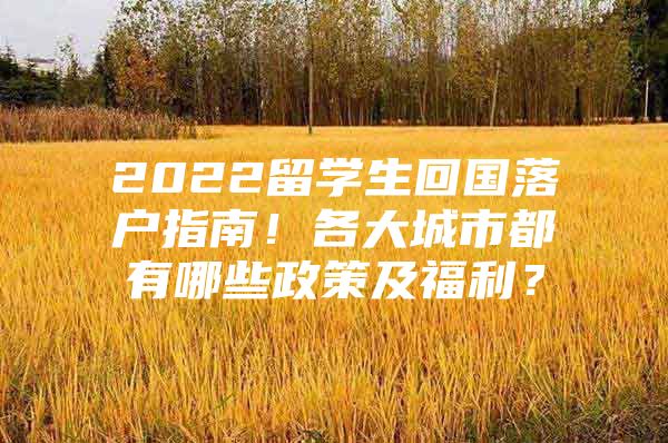 2022留學(xué)生回國(guó)落戶指南！各大城市都有哪些政策及福利？