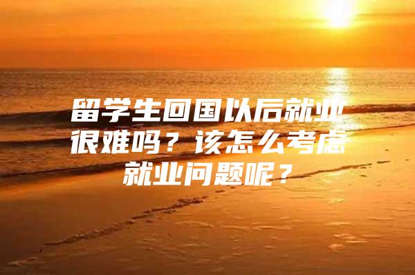 留學(xué)生回國以后就業(yè)很難嗎？該怎么考慮就業(yè)問題呢？