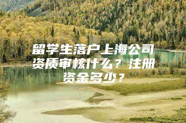 留學(xué)生落戶上海公司資質(zhì)審核什么？注冊(cè)資金多少？