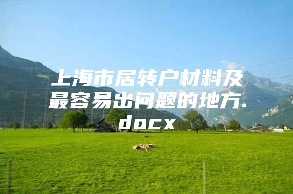 上海市居轉(zhuǎn)戶材料及最容易出問題的地方.docx