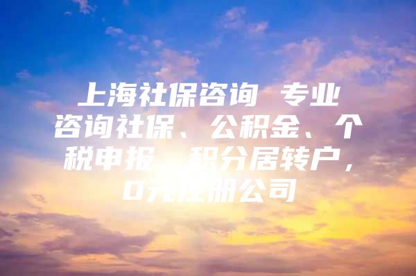 上海社保咨詢 專業(yè)咨詢社保、公積金、個(gè)稅申報(bào)，積分居轉(zhuǎn)戶，0元注冊(cè)公司