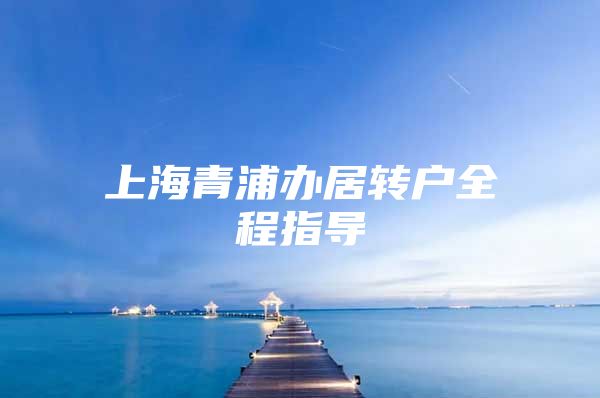 上海青浦辦居轉(zhuǎn)戶全程指導(dǎo)