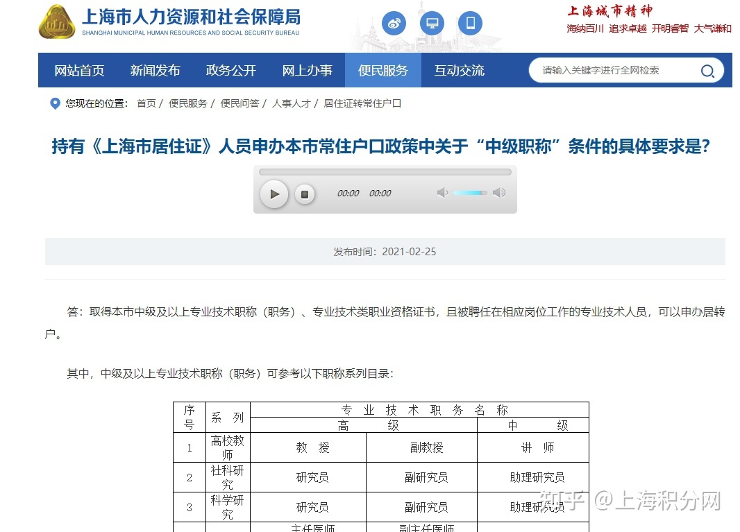 2021年上海居轉(zhuǎn)戶中級(jí)職稱社保要求，人才中心給出明確回復(fù)！