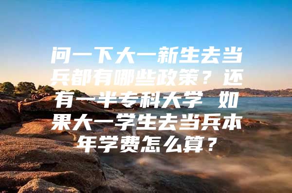 問一下大一新生去當兵都有哪些政策？還有一半?？拼髮W 如果大一學生去當兵本年學費怎么算？