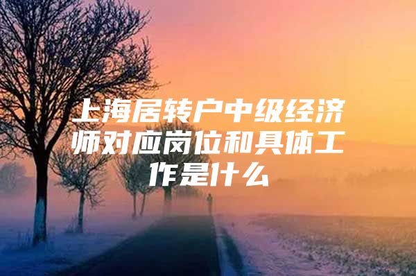 上海居轉(zhuǎn)戶中級經(jīng)濟(jì)師對應(yīng)崗位和具體工作是什么