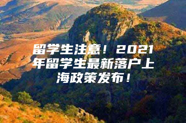 留學(xué)生注意！2021年留學(xué)生最新落戶上海政策發(fā)布！