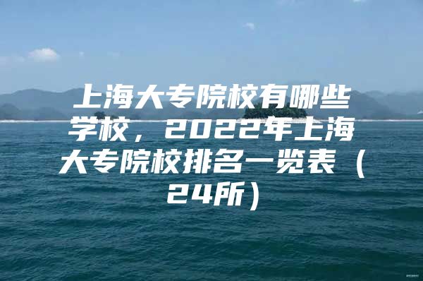 上海大專院校有哪些學(xué)校，2022年上海大專院校排名一覽表（24所）