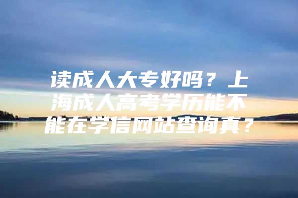 讀成人大專好嗎？上海成人高考學(xué)歷能不能在學(xué)信網(wǎng)站查詢真？