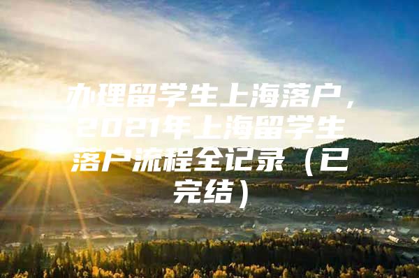 辦理留學(xué)生上海落戶，2021年上海留學(xué)生落戶流程全記錄（已完結(jié)）