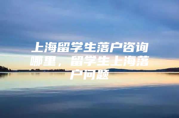 上海留學(xué)生落戶咨詢哪里，留學(xué)生上海落戶問(wèn)題