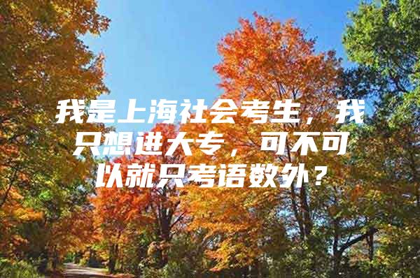 我是上海社會考生，我只想進(jìn)大專，可不可以就只考語數(shù)外？