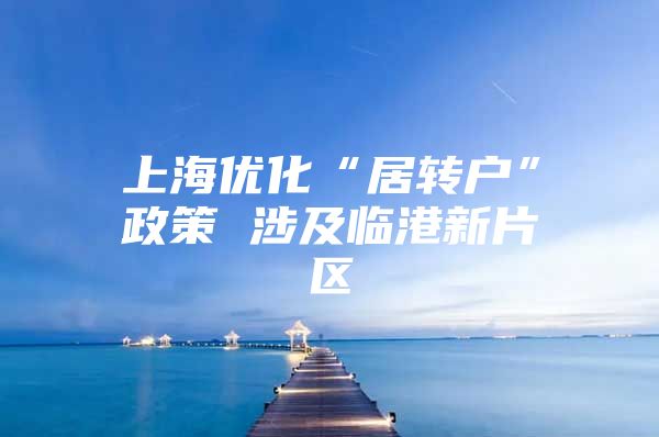 上海優(yōu)化“居轉(zhuǎn)戶”政策 涉及臨港新片區(qū)