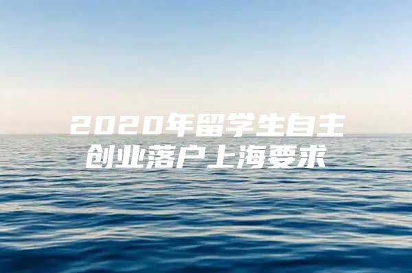 2020年留學(xué)生自主創(chuàng)業(yè)落戶上海要求