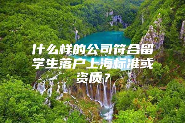 什么樣的公司符合留學(xué)生落戶上海標(biāo)準(zhǔn)或資質(zhì)？