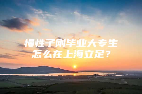 慢性子剛畢業(yè)大專生怎么在上海立足？