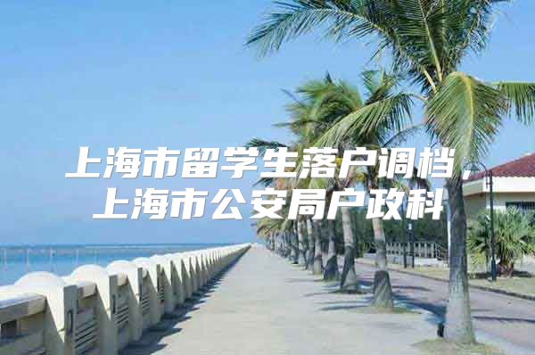 上海市留學(xué)生落戶調(diào)檔，上海市公安局戶政科