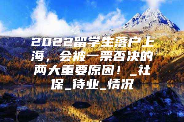 2022留學(xué)生落戶上海，會被一票否決的兩大重要原因！_社保_待業(yè)_情況