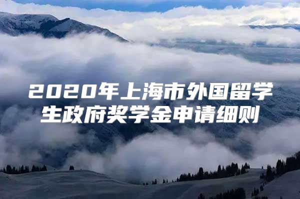 2020年上海市外國留學(xué)生政府獎學(xué)金申請細(xì)則