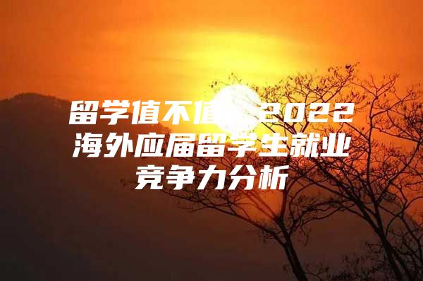 留學(xué)值不值：2022海外應(yīng)屆留學(xué)生就業(yè)競(jìng)爭(zhēng)力分析