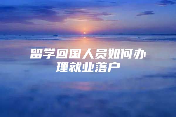 留學(xué)回國人員如何辦理就業(yè)落戶