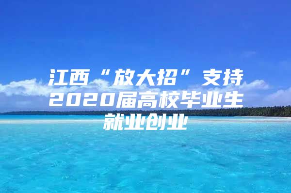 江西“放大招”支持2020屆高校畢業(yè)生就業(yè)創(chuàng)業(yè)